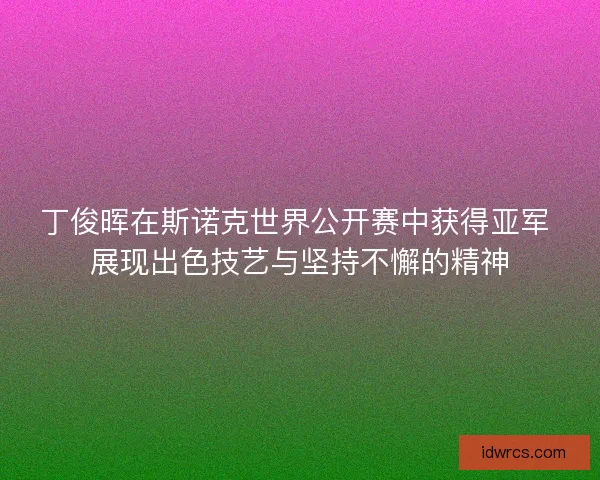 丁俊晖在斯诺克世界公开赛中获得亚军 展现出色技艺与坚持不懈的精神